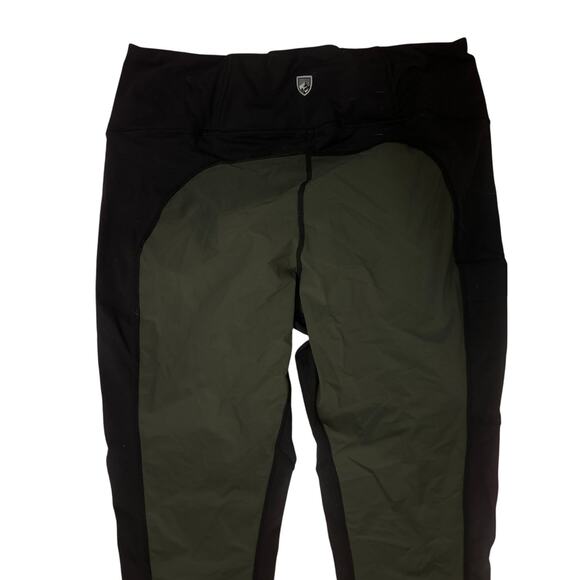 Women L Kuhl Transcendr Leggings Green Black Pants 6322 Softshell Trail Hike Run - Picture 5 of 6
